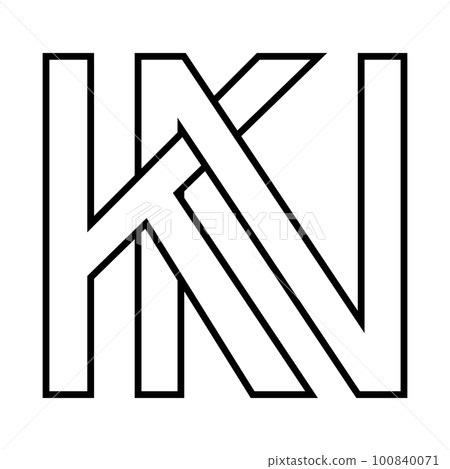 Logo sign kn nk, icon double letters logotype n k 100840071
