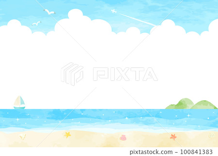 Simple summer seascape illustration 100841383