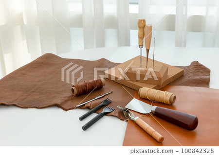 aesthetic photo of handmade, crafting hobbies, leather craft collection 100842328