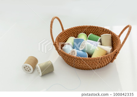 aesthetic photo of handmade, crafting hobbies, knitting thread in a basket aesthetic photo of handmade, crafting hobbies, knitting thread in a basket 100842335