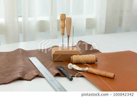aesthetic photo of handmade, crafting hobbies, leather craft collection 100842342