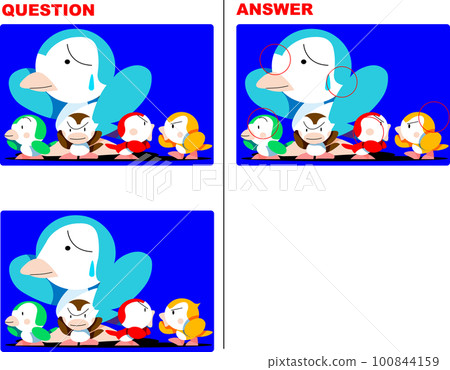 找出鳥類父母和兒童圖片的差異測驗問題和答案 100844159