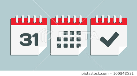 Vector icon page calendar - 31 day, agenda, done 100848551