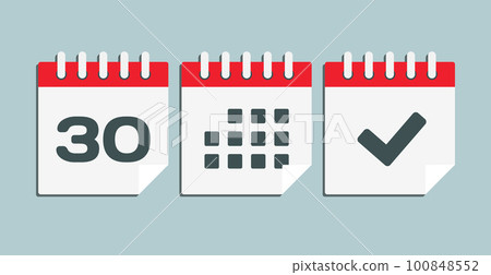 Vector icon page calendar - 30 day, agenda, done 100848552