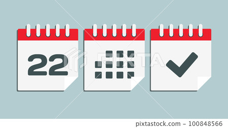 Vector icon page calendar - 22 day, agenda, done Vector icon page calendar - 22 day, agenda, done 100848566