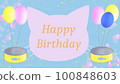 貓咪生日插畫 100848603