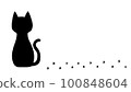 貓的輪廓和腳印 100848604