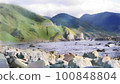 岩石海景觀插畫風格 100848804