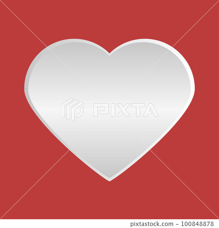Heart, vector. White voluminous heart on a red background. 100848878
