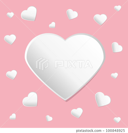 Background with hearts, vector. Pink background with white hearts. 100848925