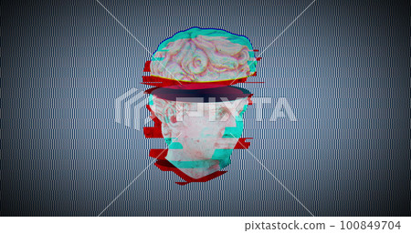 Image of head sculpture on checkered background Image of head sculpture on checkered background 100849704