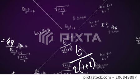 Composition of mathematical data processing on dark background Composition of mathematical data processing on dark background 100849897