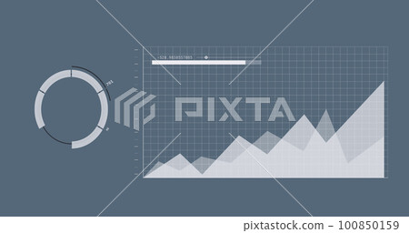 Image of scope scanning and data processing on gray background 100850159