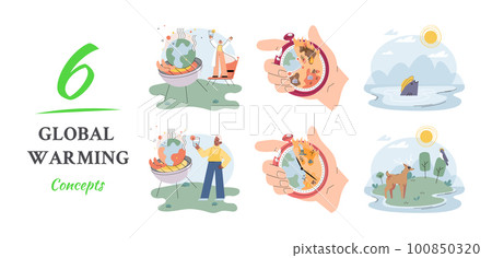 Climate change weather global greenhouse warming risks metaphor concept. Save planet 100850320