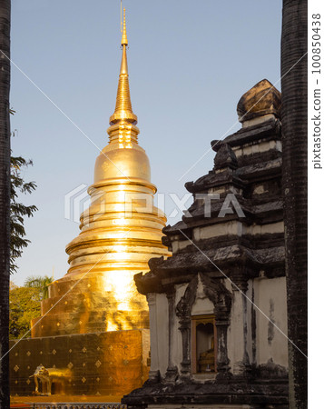 Chiang Mai, Thailand. JAN 10, 2023 Wat Phra Singh or Was Phra sing, most important temple in the centre of Chiang Mai old town. 100850438