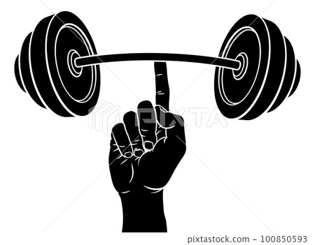 Weightlifting Hand Finger Holding Barbell Concept 100850593
