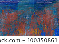 abstract blue and red textural background with white paint lines, divorces, furrows, inflows, coasts 100850861