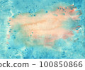 abstract textural background with blue and pastel pink paint 100850866