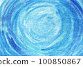 fluid blue watercolor background with spiral circular lines drawn 100850867