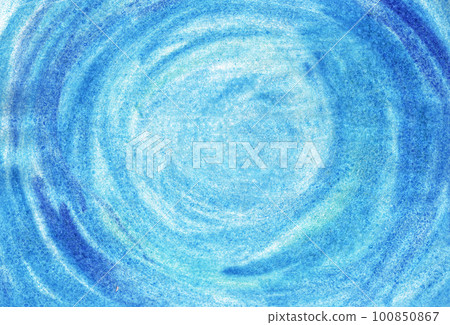 fluid blue watercolor background with spiral circular lines drawn 100850867