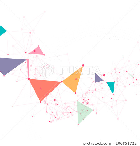Modern flat illustration with colorful color connect triangle line for decoration design. Global communication network. Abstract vector background Modern flat illustration with colorful color connect triangle line for decoration design. Global communication network. Abstract vector background 100851722