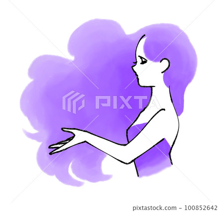 Beautiful profile woman, Murasaki Beautiful profile woman, Murasaki 100852642