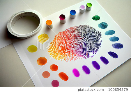 Color fingerprint pattern isolated on white 100854279