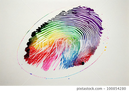 Color fingerprint pattern isolated on white 100854280