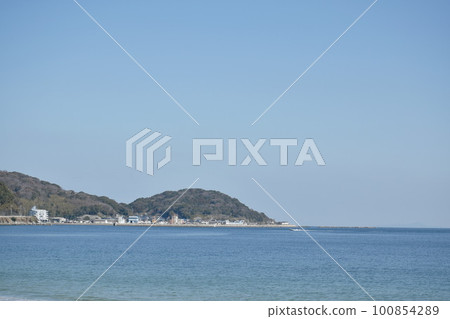 beach landscape at couple rock Meotoiwa for lover with white column on beach in Fukuoka Japan beach landscape at couple rock Meotoiwa for lover with white column on beach in Fukuoka Japan 100854289