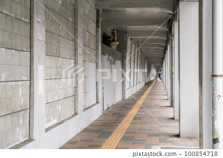 [Kanagawa Prefecture] Under the overpass where there are traces of erasing graffiti on the wall 100854718