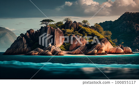 Seyshelles like island. Ai generative 100855117