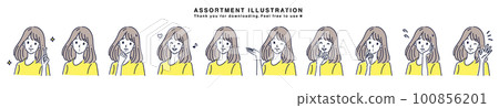 Illustration material set of women Illustration material set of women 100856201