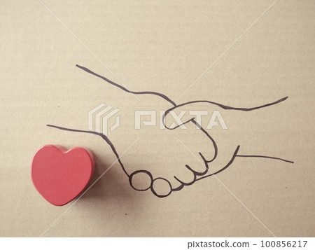 Illustration of a handshake photo 100856217