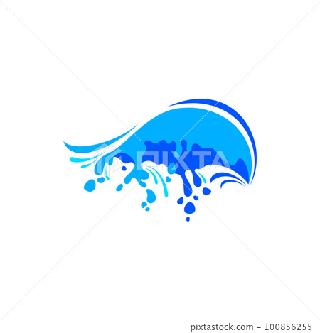 Water wave for logo, aqua splash symbol, brand liquid sign for your business 100856255