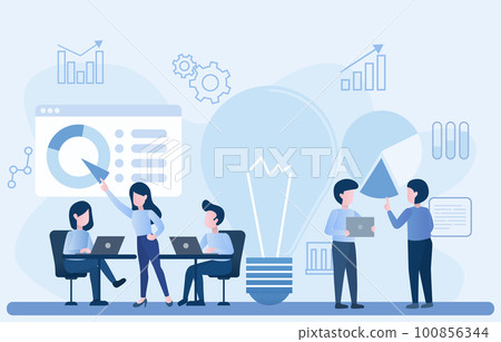 business people discussing about project 100856344