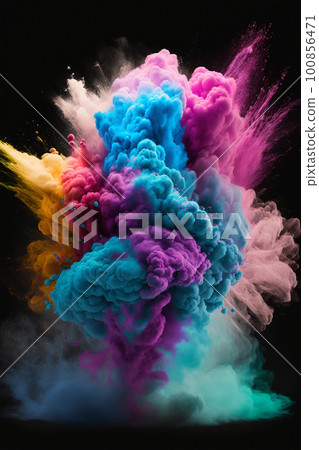 Abstract background with swirling colorful smoke 100856471