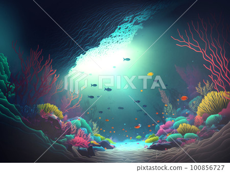 Undersea seaweed and diver foam Undersea seaweed and diver foam 100856727