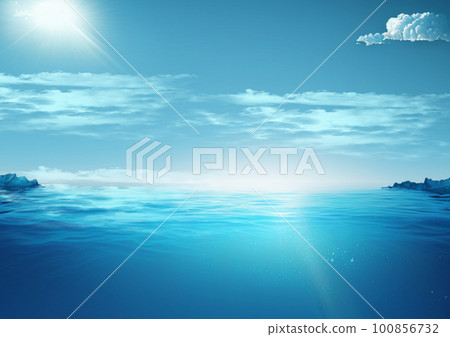 The sun and the sea seen from within the sea 100856732