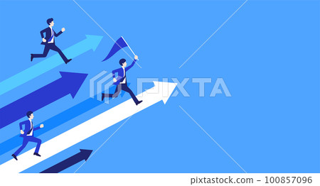 商人和箭頭運行的形象 商人和箭頭運行的形象 100857096