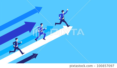 商人和箭頭運行的形象 商人和箭頭運行的形象 100857097
