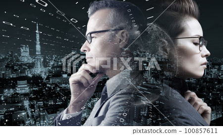 Successful business leader in digital world, DX cyber security, internet safety image Successful business leader in digital world, DX cyber security, internet safety image 100857611