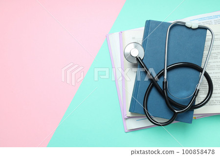 Concept of medical education and books, space for text 100858478