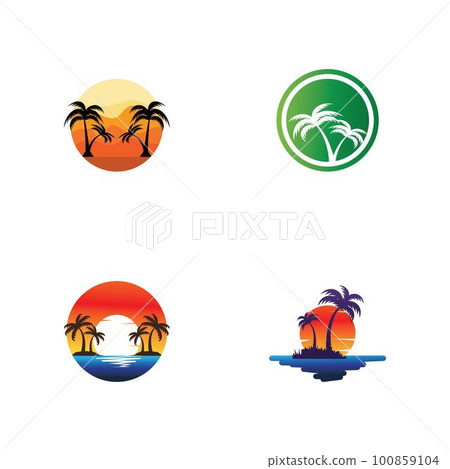Palm tree summer logo template Palm tree summer logo template 100859104