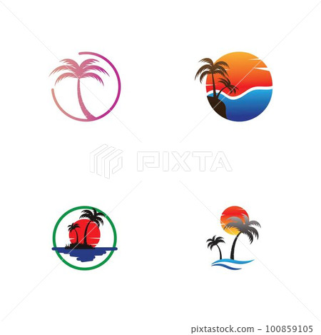 Palm tree summer logo template Palm tree summer logo template 100859105