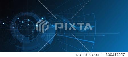 Quantum processing. Deep learning artificial intelligence. Future new technology  for business or science presentation 100859657