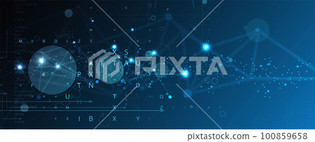 Quantum processing. Deep learning artificial intelligence. Future new technology  for business or science presentation 100859658