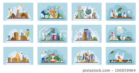 Waste pollution. Unsorted trash . Rubbish and trash bags dump. Pile of waste Waste pollution. Unsorted trash . Rubbish and trash bags dump. Pile of waste 100859964