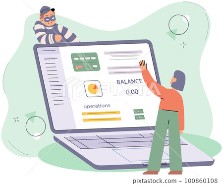 Concept of hacker attack, fraud investigation, internet phishing attack. Fraud prevention Concept of hacker attack, fraud investigation, internet phishing attack. Fraud prevention 100860108