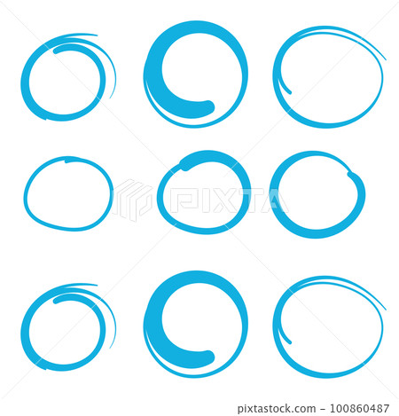 Blue Swirls and Swooshes Vector Accent Line Work 100860487