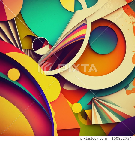 Abstract colorful contemporary modern watercolor art. 100862754